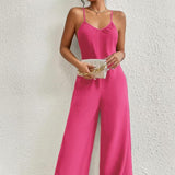 Women's Cross Backless Wide-Leg Jumpsuit | Stylish Camisole Skirt Jumpsuit