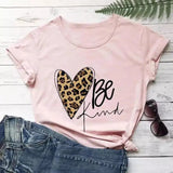 Women's Inspirational Graphic Tee with Heart Design-Peach-1