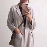 Womens Tailored Long Coat with Pockets-1
