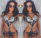 Sequin Bikini Swimsuit-Black-1