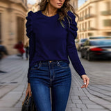 Elegant Puff Sleeve Knit Top