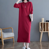 Relaxed Long Sleeve Midi Dress