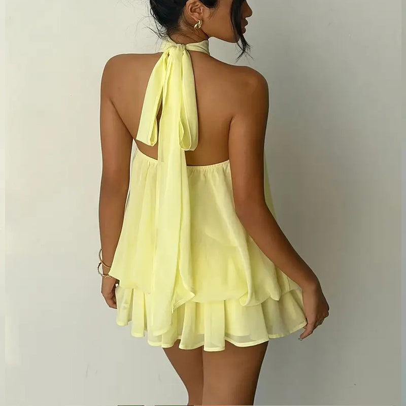 Elegant Halter Mini Dress