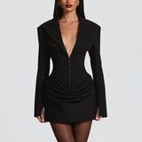 Elegant Deep V-Neck Mini Dress