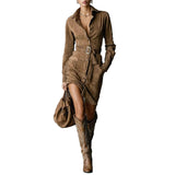 Chic Belted Blouse Dress