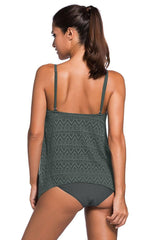 Full Size Spaghetti Strap Scoop Neck Tankini Set-2