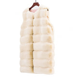 Faux Fur Long Vest Puffer Coat