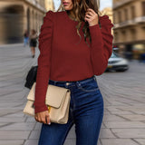 Elegant Puff Sleeve Knit Top