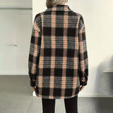 Plaid Fleece-Lined Jacket for Women