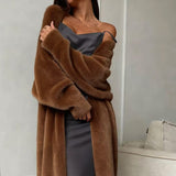 Furry Long Cardigan Duster Coat