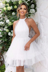 Halter Neck Backless Mesh Dress-10