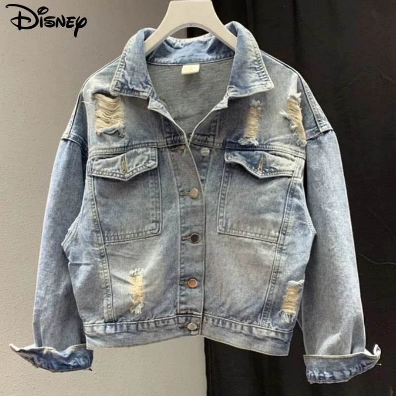 Disney Mickey Mouse Beaded Denim Jacket – Playful and Chic-2