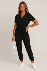 Monochrome Belted Jumpsuit Chic
