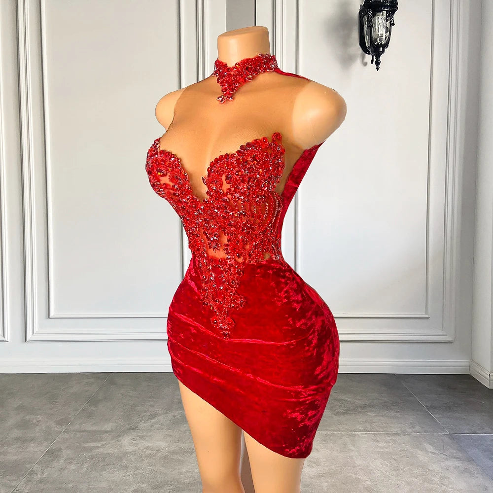 Red Lace Bodycon Dress Luna