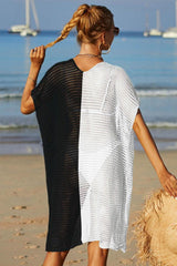 Angel Wings Two-Tone Side Slit Open Front Cover Up-2