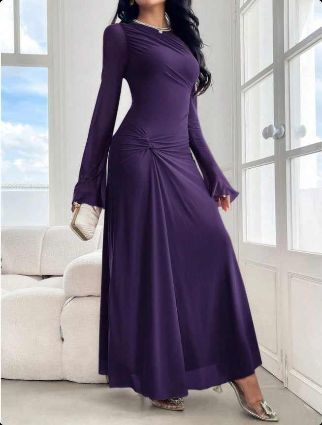 Effortless Elegance Trumpet Sleeve Dress