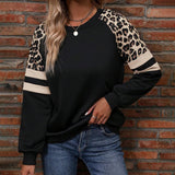 Leopard Print Raglan Sweatshirt
