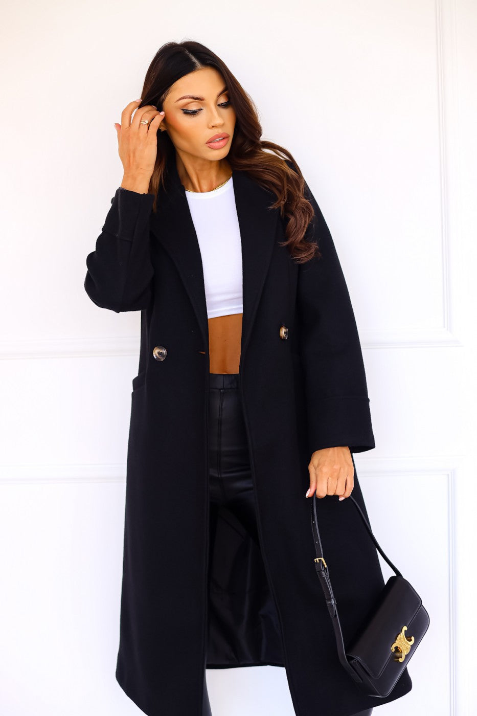 Chic Double-Breasted Woolen Coat