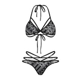 BlackWhite Multi Colored Bikini Set-80180001-2