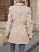 Elegant Wool Blend Lapel Coat