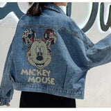 Mickey Mouse Oversized Denim Jacket – Playful and Stylish-Blue-4