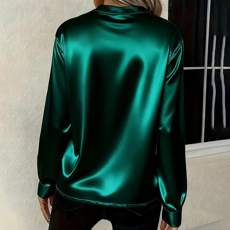 Elegant V-Neck Blouse Shirt