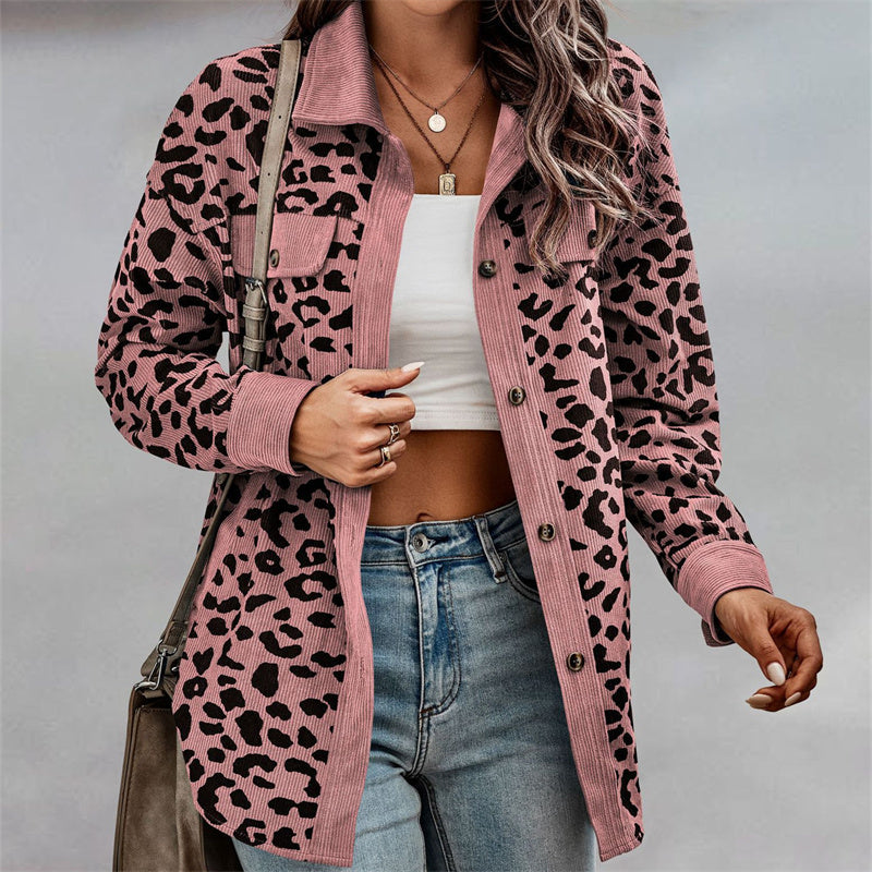 Leopard Print Long Sleeve Jacket