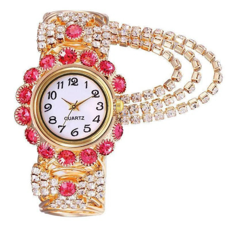 All-match Ladies Diamond Claw Chain Quartz Watch-9