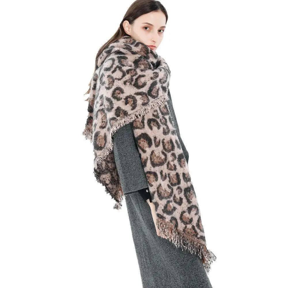 Animal leopard imitation cashmere-Khaki-2