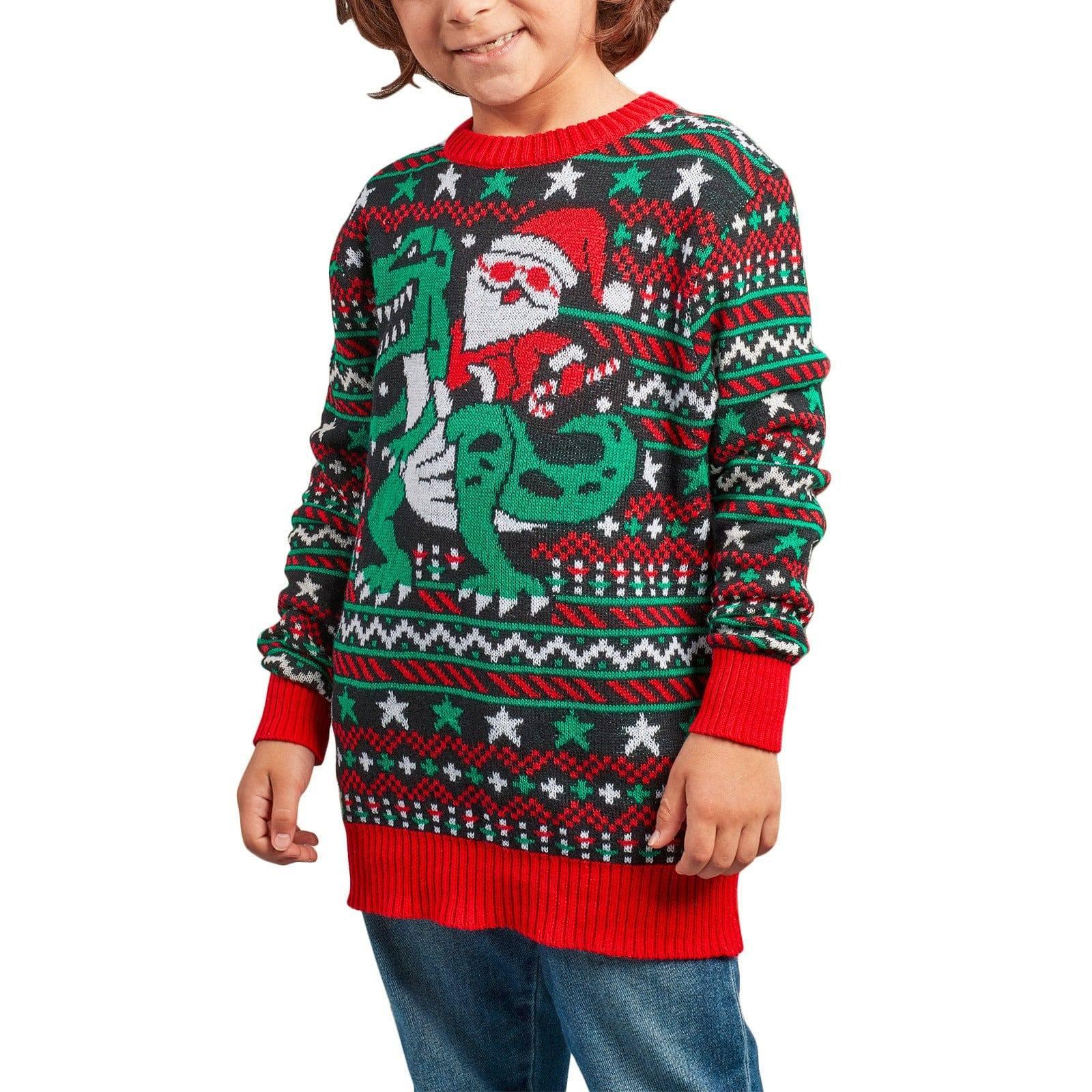 Autumn And Winter Children's Christmas Clothing Elf Sweater-Dinosaur 3-6