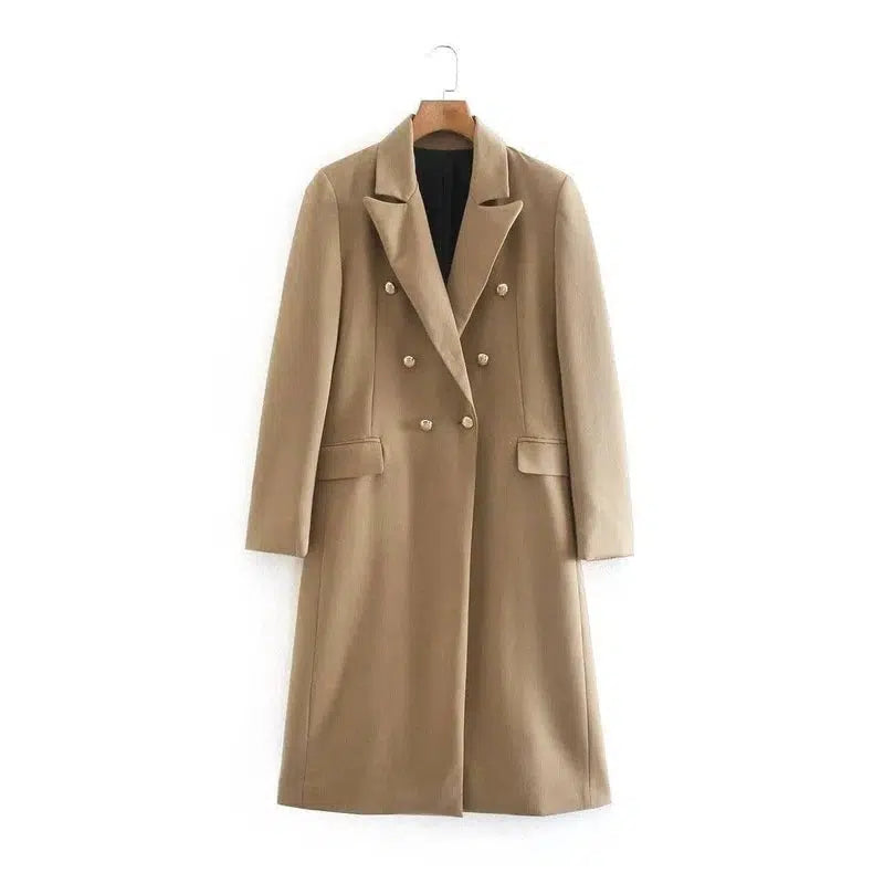 Autumn And Winter Women'S Double-Breasted Woolen Coat-picture color-4