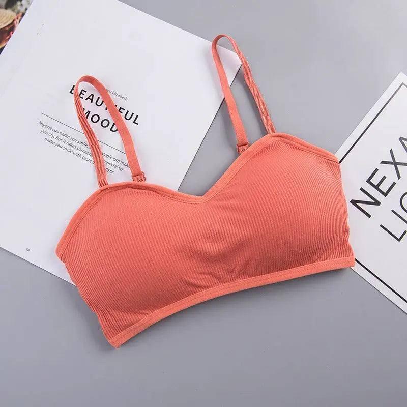 Bra Underwear Lingerie Teenagers Girls Kids Cotton For-Red-2