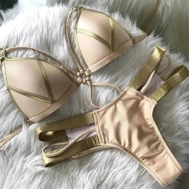 Bronzing bikini-Khaki-5