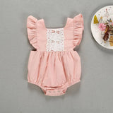 LOVEMI - Camellia Ruffles Romper Infant Baby Girls Floral Patchwork