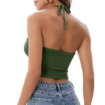 Camisole Halter Vest Women Summer Sexy Hollow Tops-8