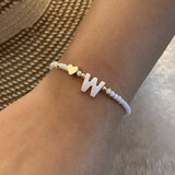 Chic Custom Letter Bead Bracelets - Personalized Jewelry-W-27