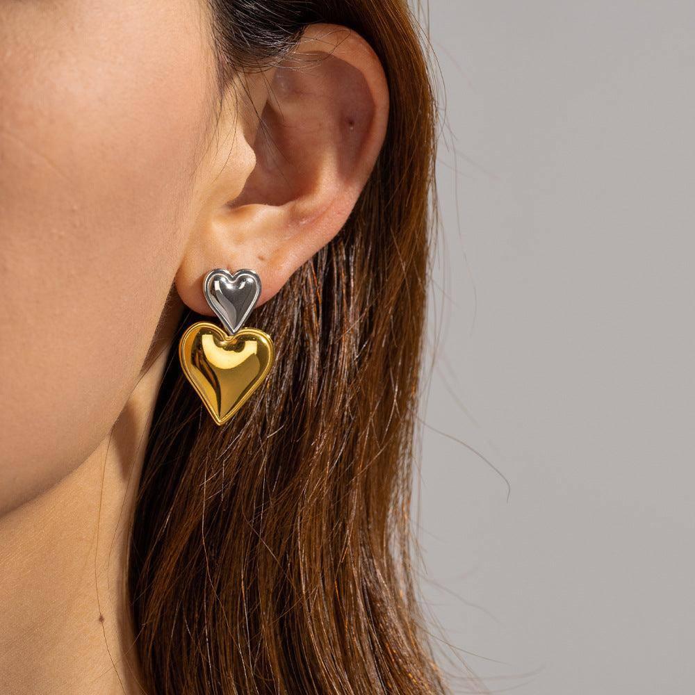 Chic Heart-Shaped Earrings - Gold & Silver Styles-2