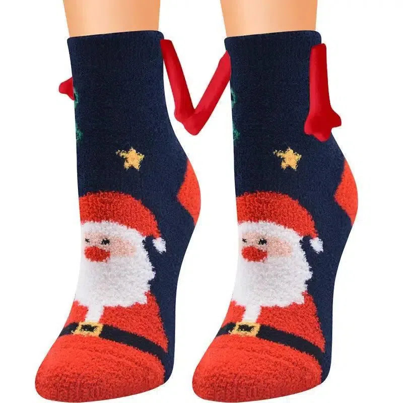 Christmas Supplies Coral Fleece Tube Socks Warm Slipper Bed-Figure 13-15