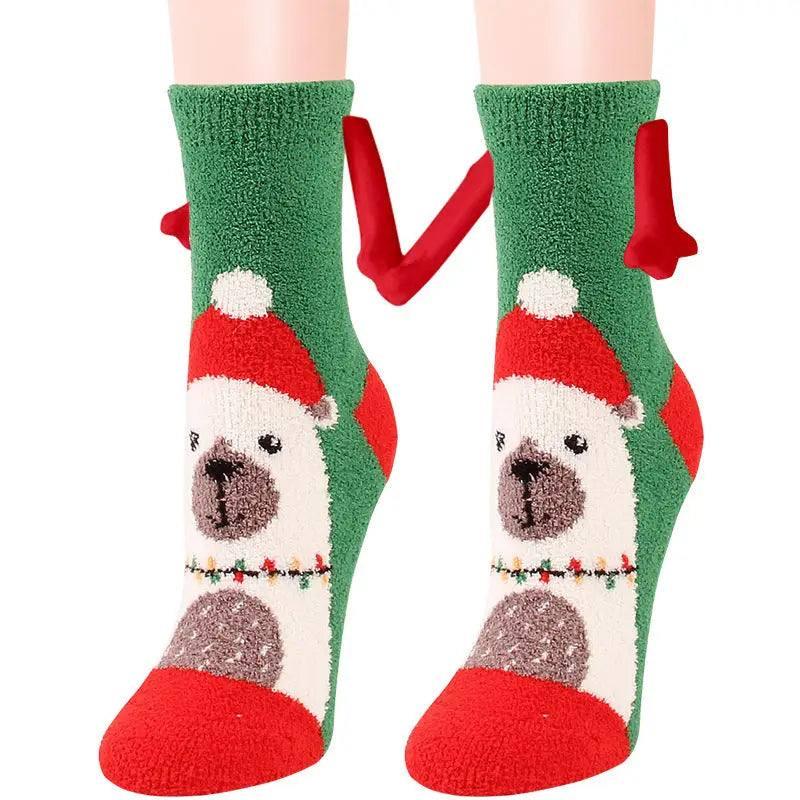 Christmas Supplies Coral Fleece Tube Socks Warm Slipper Bed-Figure 25-26