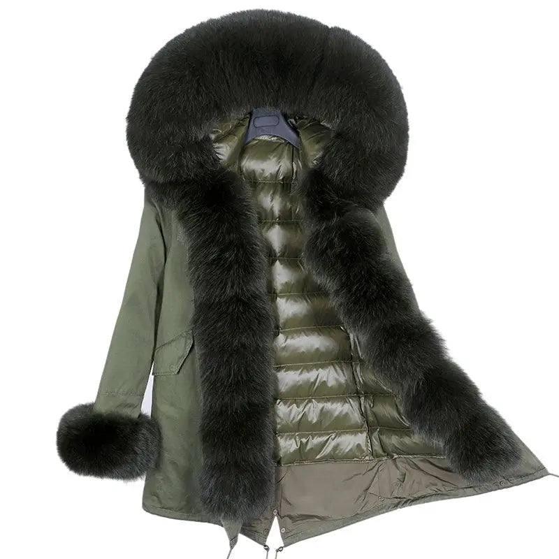 Coat Fur With Detachable Inner Liner Placket-12