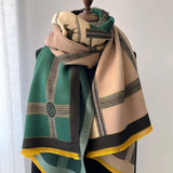 Color Blocking And Matching Cashmere Scarves For Women-1