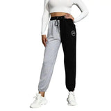 Contrasting Color Drawstring Sweatpants-2