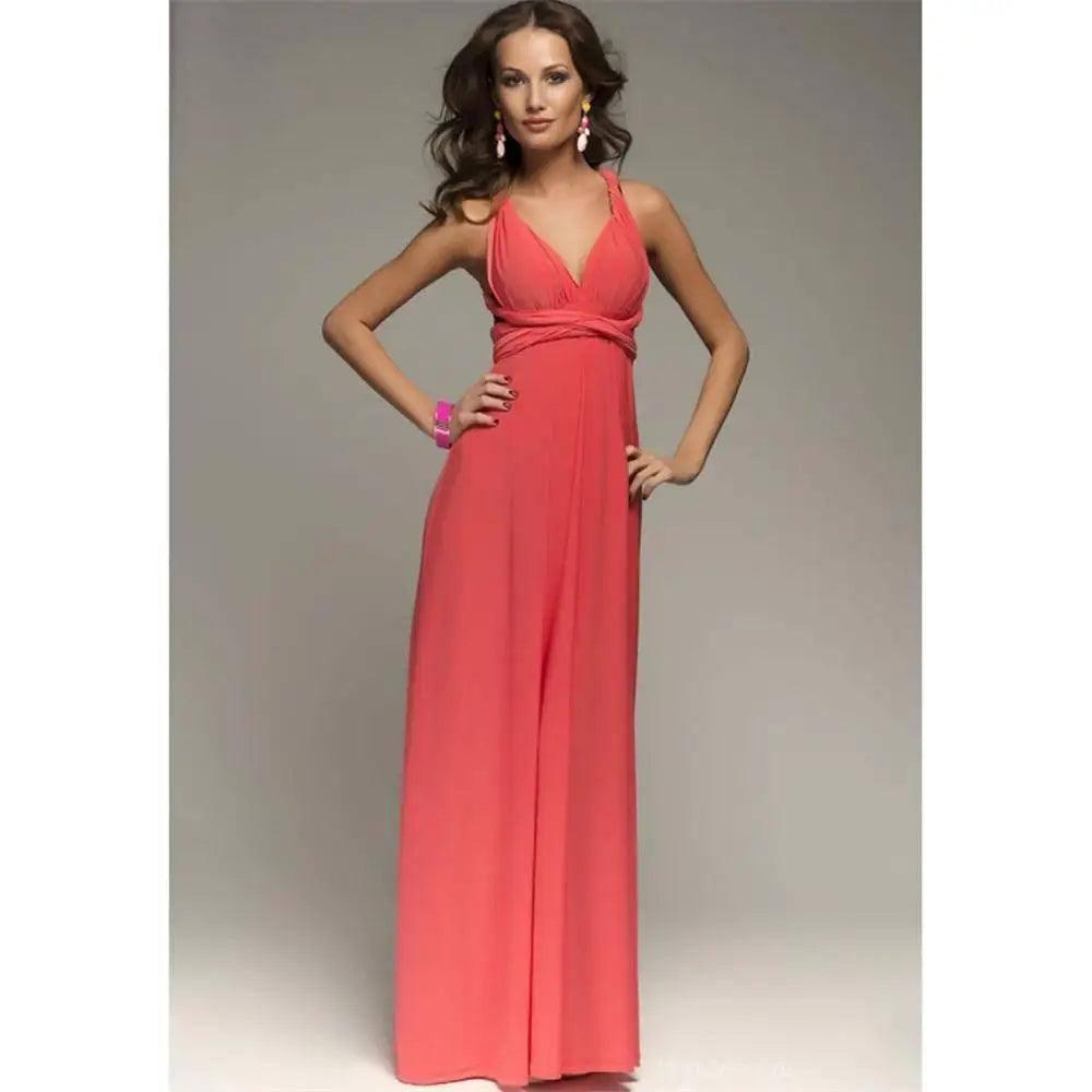 Convertible Wrap Maxi Dress - Sexy Red Boho Party Wear-30