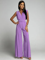 Deep V-neck Sleeveless Backless Siamese Suit-S-3