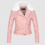 DETACHABLE FUR COLLAR WARM FAUX LEATHER JACKET-13