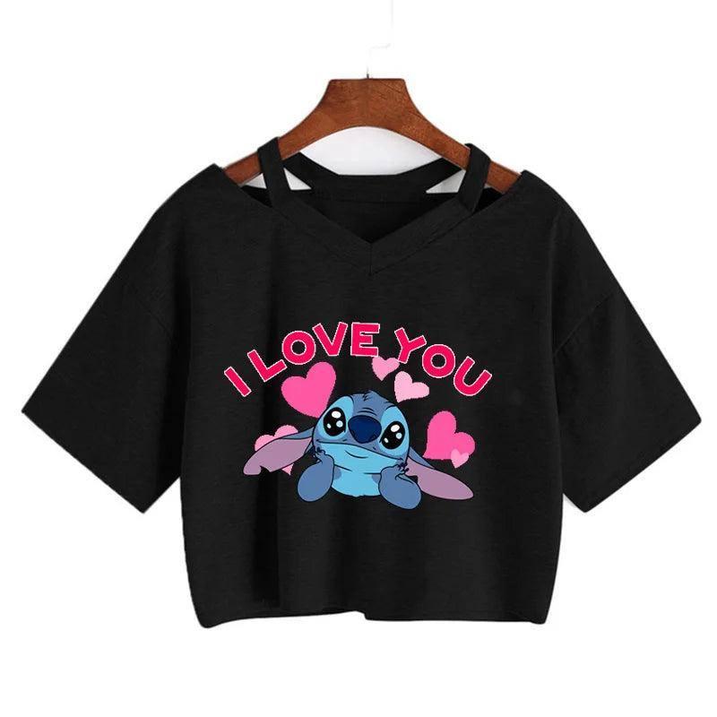 Disney Stitch Manga Shirt-black59003-1