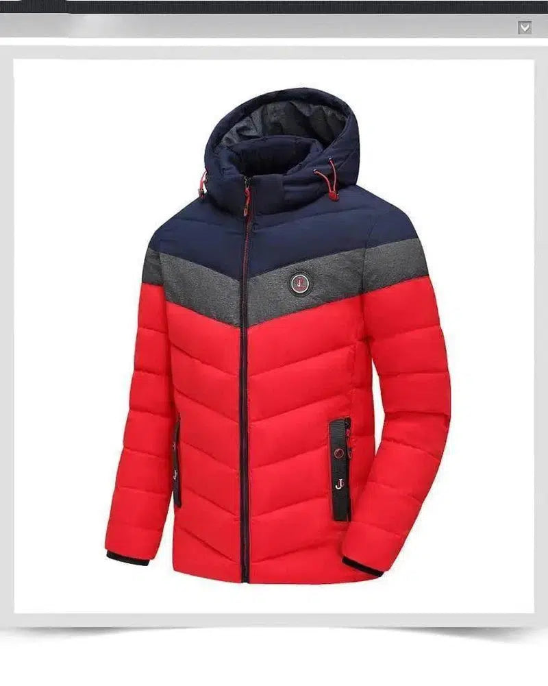 Stylish Down Padded Jacket for Ultimate Warmth-Red-1