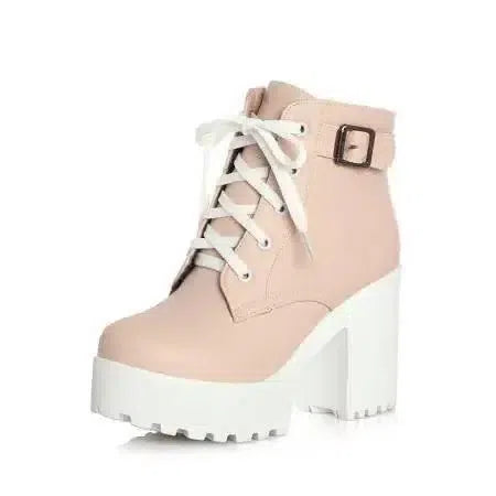 EAVE CAT 3 Color Winter Lace-Up Women Boots Fashion-Pink-1