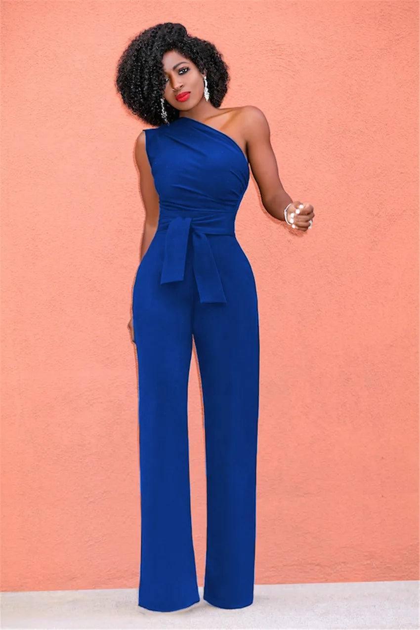 Elegant Blue Jumpsuit for Stylish Evenings-Blue-9