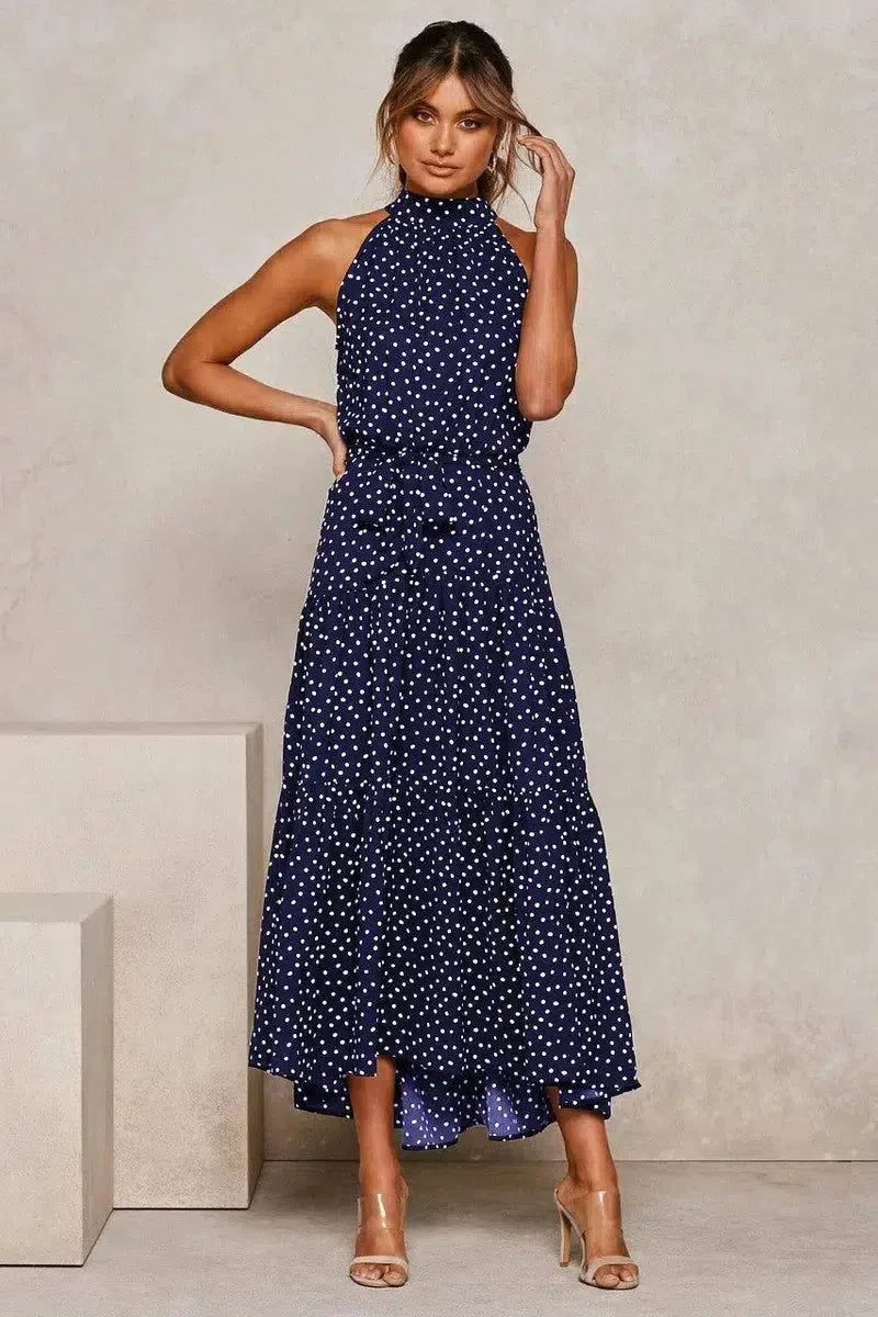 Summer Long Dress Polka Dot Casual-11